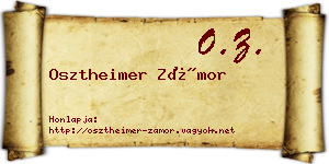 Osztheimer Zámor névjegykártya